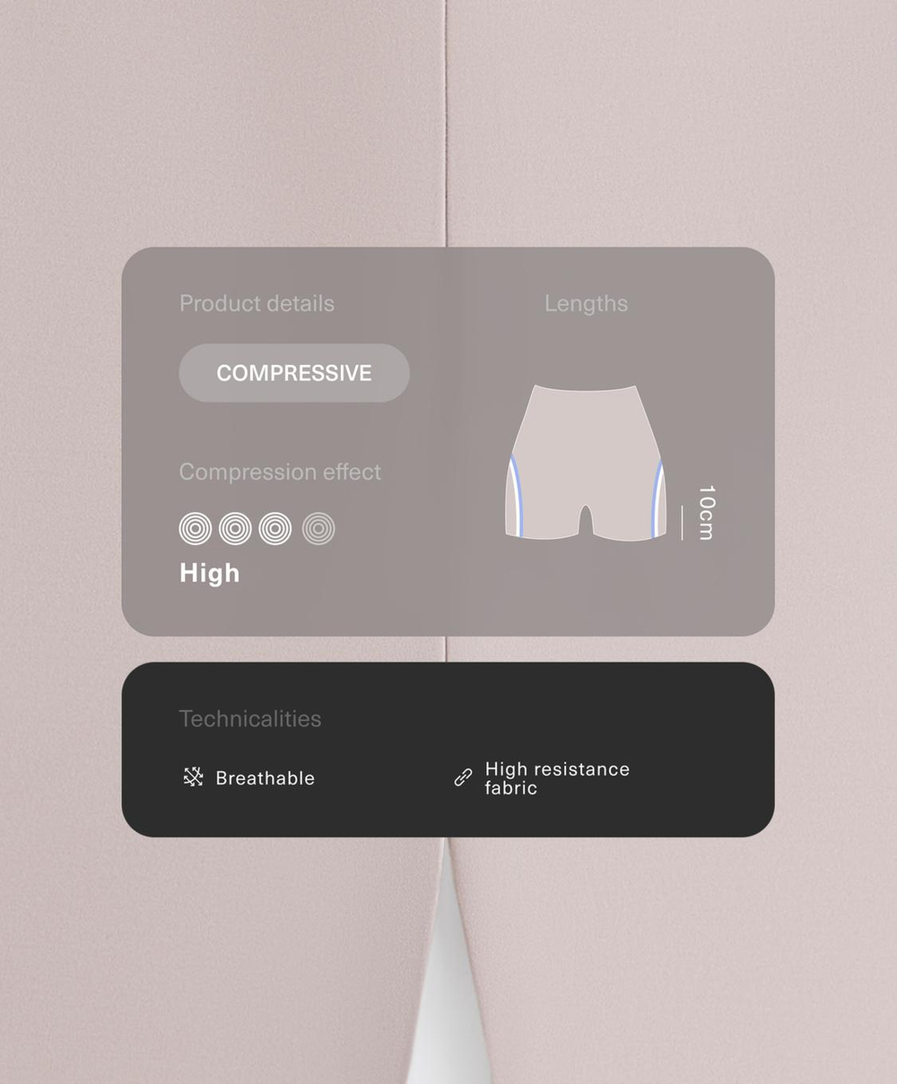 OYSHO Легинсы-велосипедки Compressive с высокой посадкой 10 см, серо-бежевый