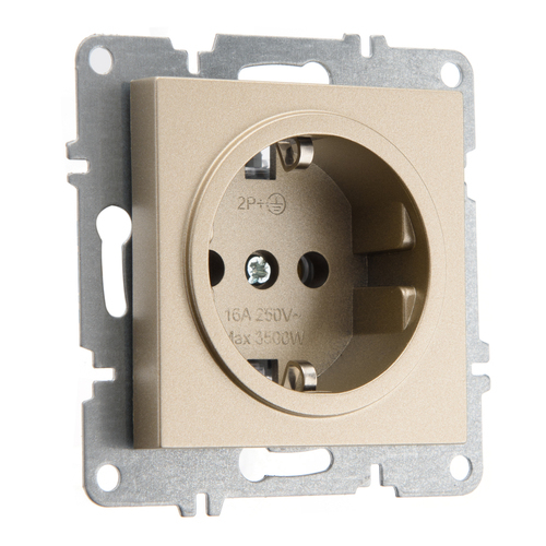 Розетка с заземлением 16А 250В ARVIA Electric, шампань 50052000217