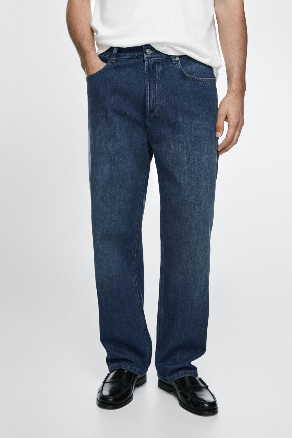 Massimo Dutti Джинсы с широкими штанинами, темно-синий