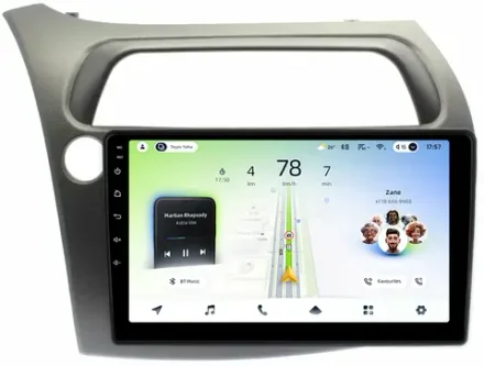 Магнитола для Honda Civic 8 хэтчбэк 2006-2011 левый руль - Teyes CC4L монитор 9" IPS на Android 14, Snapdragon 662, CarPlay, 4G SIM-слот