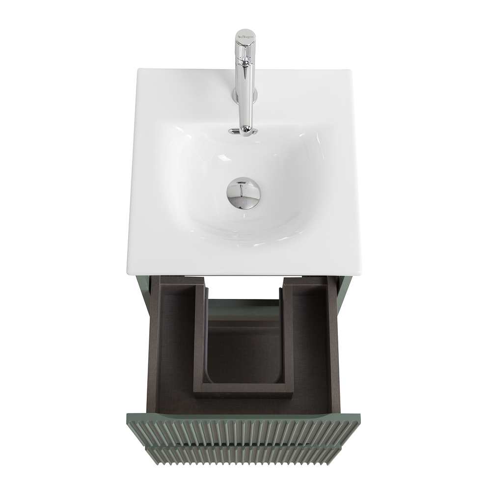 Тумба с раковиной подвесная BelBagno UNO-MINI-400-2C-SO-VO Еловый матовый, раковина белая BB-8099-3-40