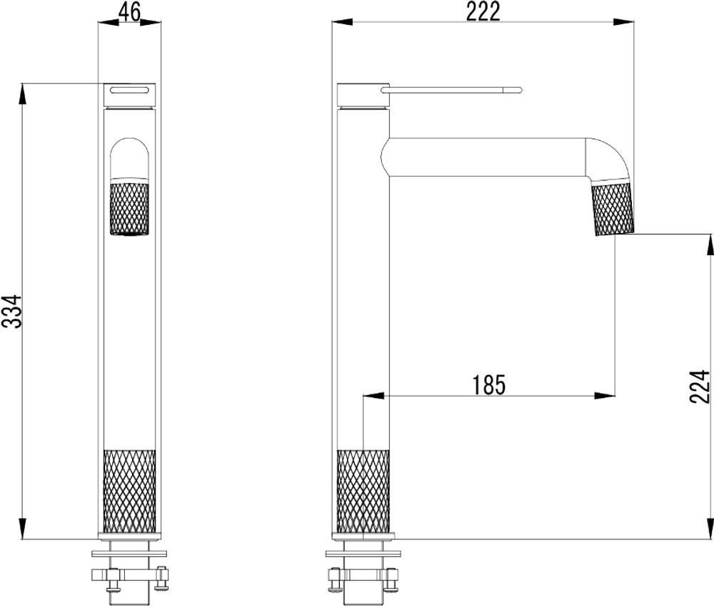 Смеситель для раковины STWORKI Левангер S07020BK матовый черный