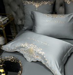Постельное белье Сатин Гладкокрашеный Вышивка Делюкс DHC004