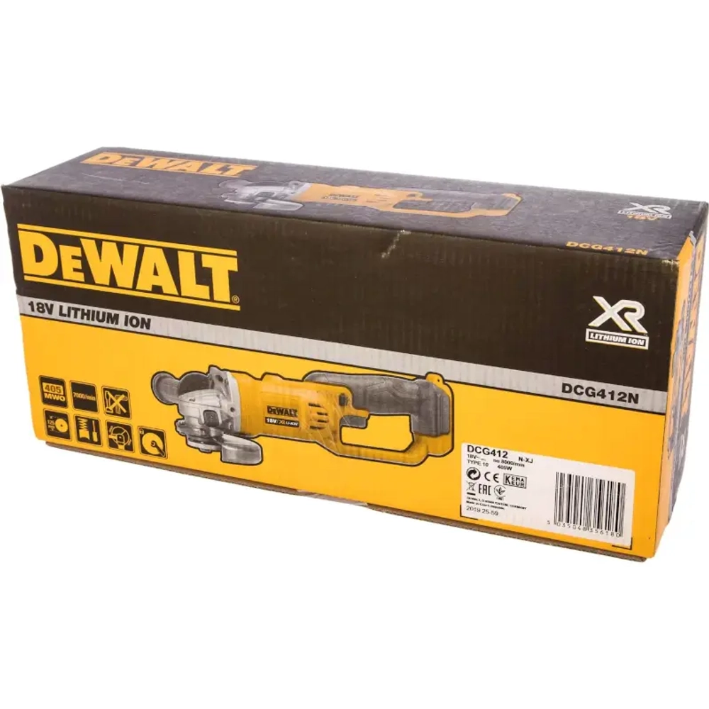 DeWalt DCG412NT-XJ аккумуляторная углошлифовальная машина (без АКБ и ЗУ)