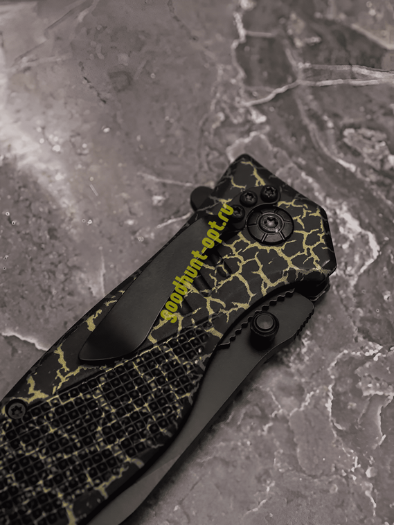 Складной нож тактический BOKER Черный с карабином