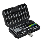 Набор инструментов, 1/4", пластиковый кейс 56 предметов Сибртех