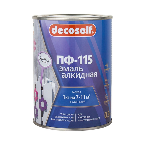 Пуфас Эмаль ПФ-115 белая матовая Decoself (0.9кг)