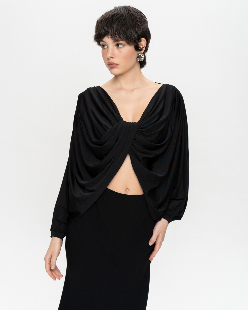 Драпированный топ из трикотажа