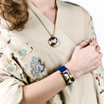 Браслет Fiore Luna на синем кожаном ремешке CB13600-18