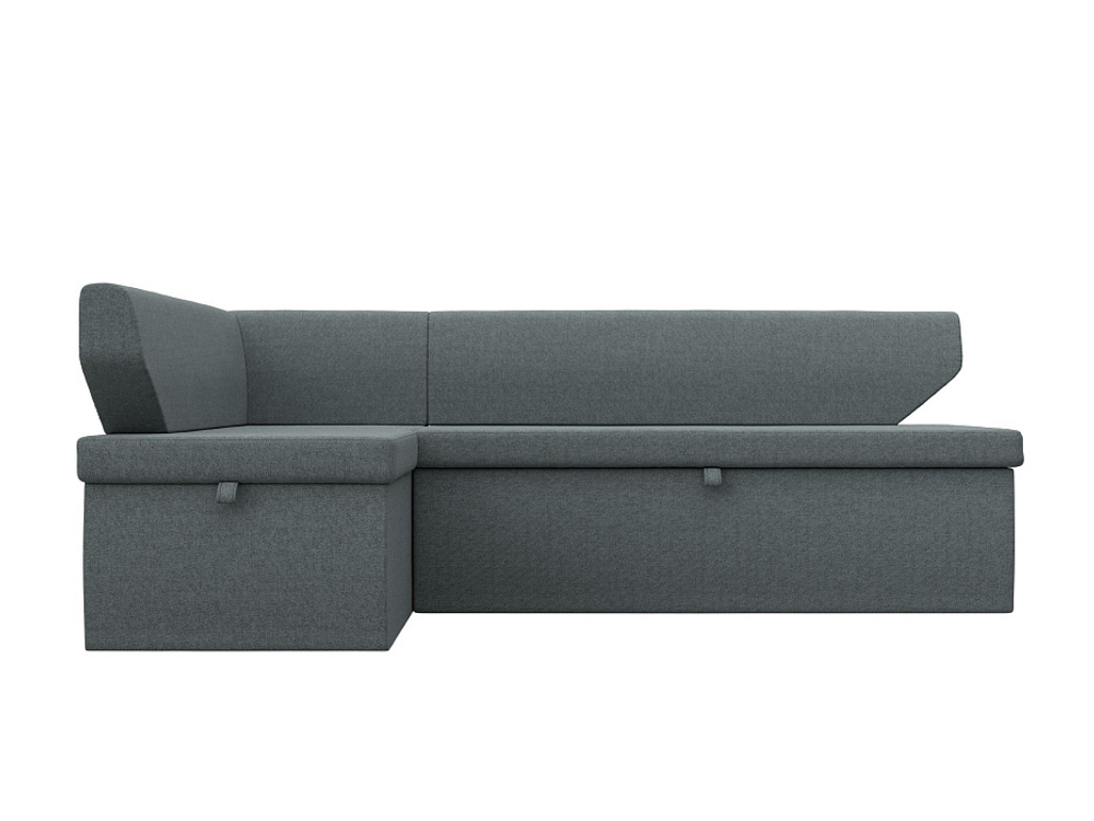 Диван кухонный угловой Омура левый угол, Амур 07 серый, Рогожка, 125898L