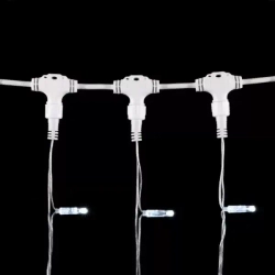 Светодиодный занавес с колпачком 1*6 м., 600 белых LED ламп, прозрачный провод ПВХ, IP65, LTC (PCL601CAP-10-2W)