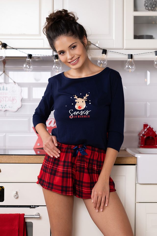 Пижама с шортиками в клетку Myrtle