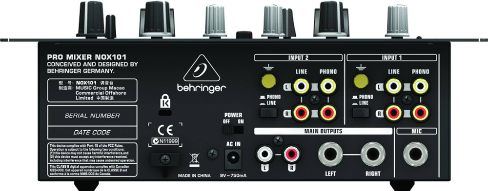 DJ ПУЛЬТ BEHRINGER NOX101 PRO MIXER
