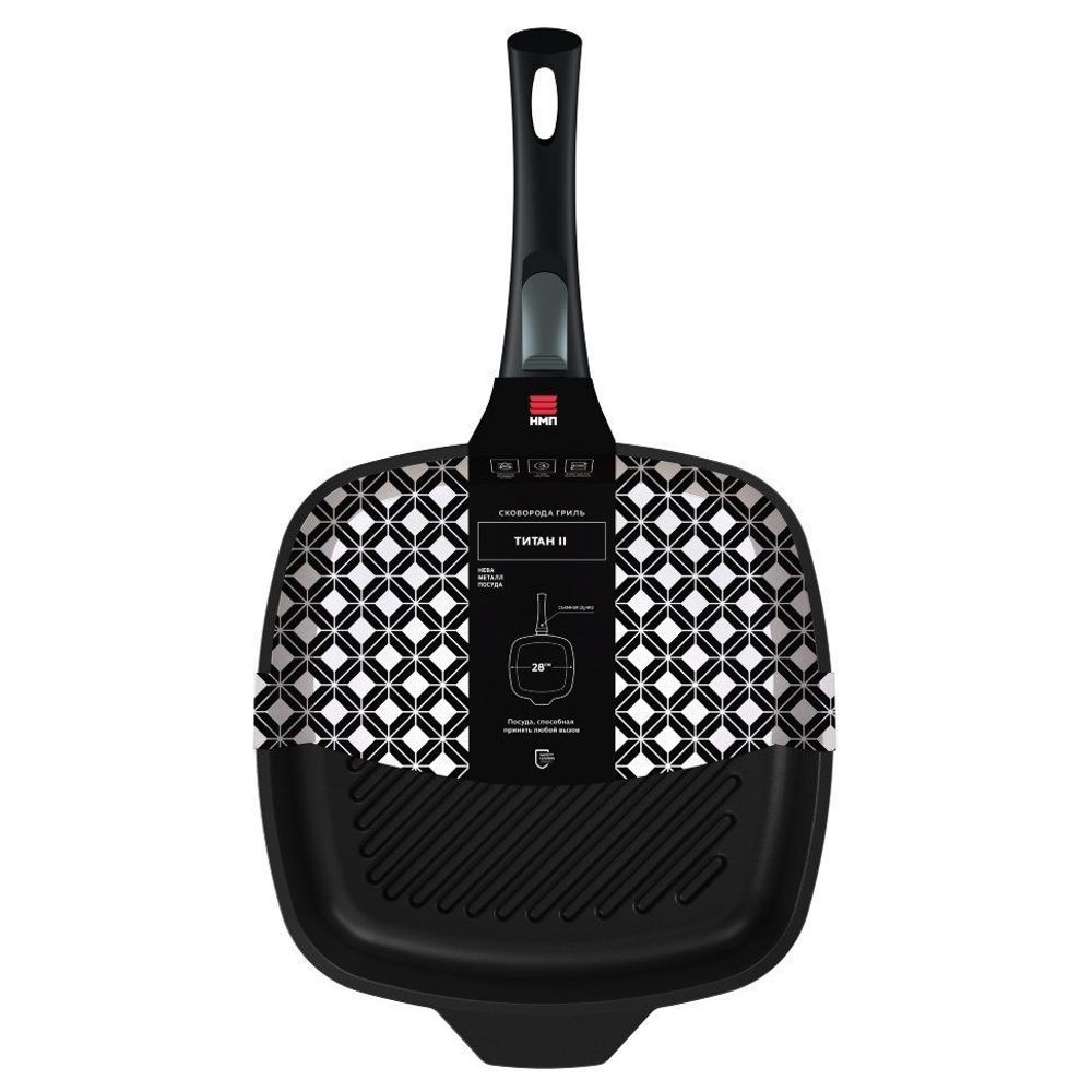 Сковорода-гриль АП 280*280 Титан-ПК съем руч 94028