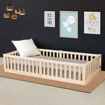 Бортик для кровати односпальной 90х200 Буфалина от падения из массива сосны, в натуральной отделке