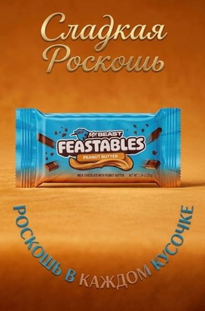 Шоколад Feastables Mr. Beast New Peanut butter