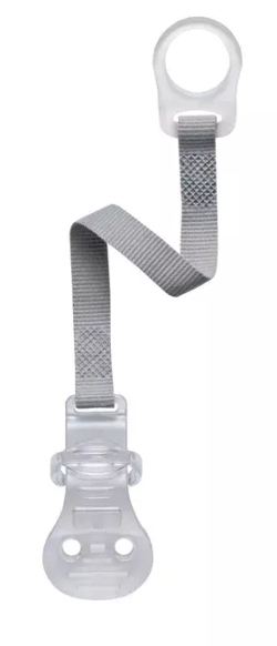 Держатель для пустышки NIP с кольцом серый