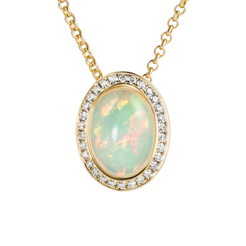 Подвеска с Эфиопским опалом и бриллиантами, P0029-4/3