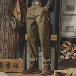Повседневные брюки мужские Jero American Retro классические пвосенние модные брендовые суженные прямые комбинезоны мужские