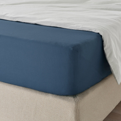 IKEA ULLVIDE  (ИКЕА УЛЛВИДЕ)  -  Простыня на резинке, темно-синяя, 90x200 см