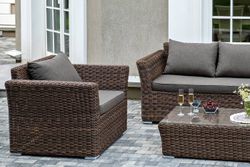 "Капучино" лаунж-зона из искусственного ротанга, цвет коричневый