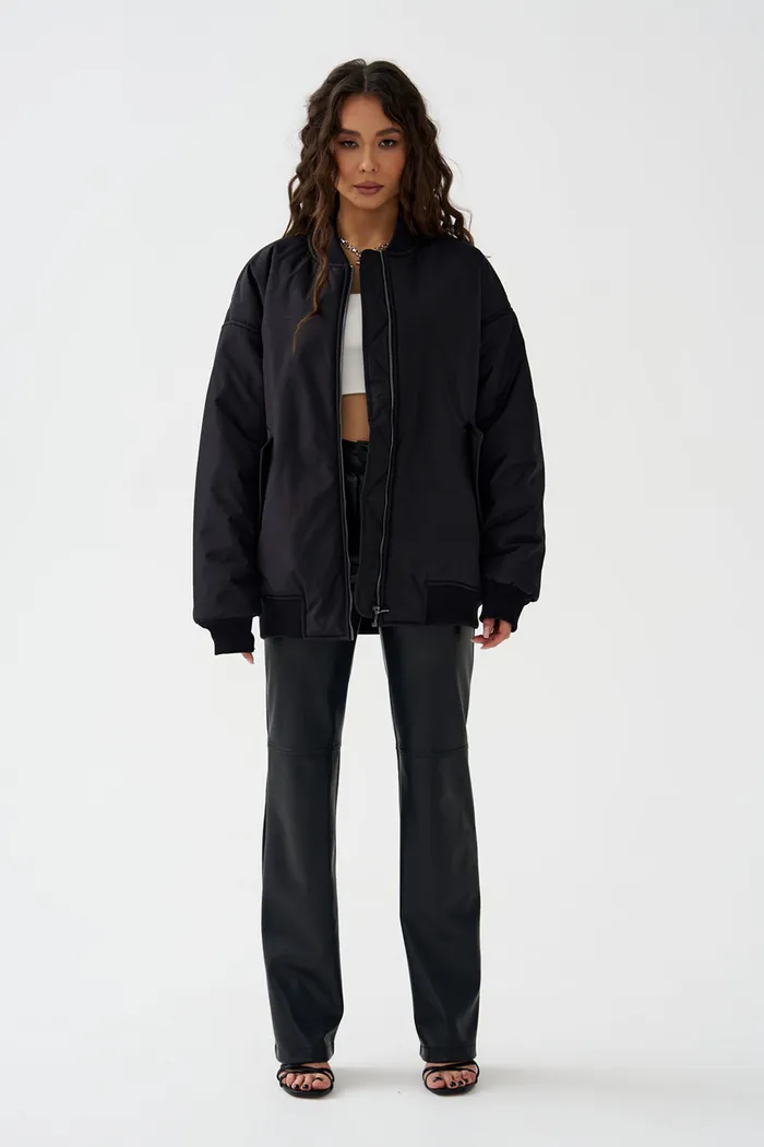 Куртка бомбер черного цвета