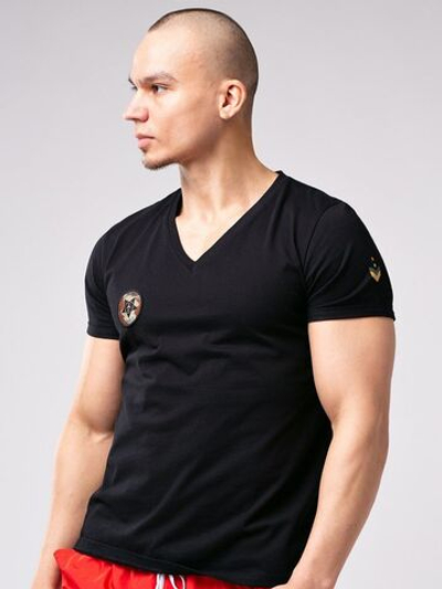 Мужская футболка в стиле милитари (Размер: XL) (Цвет: черный)