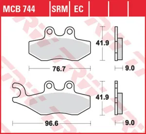 Колодки тормозные дисковые TRW MCB744EC