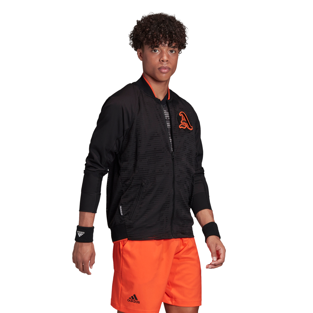 Мужская теннисная кофта Adidas VRCT Primeblue Jacket M - black/true orange