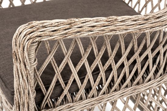 "Эспрессо–80 L" обеденная группа плетеная, цвет бежевый