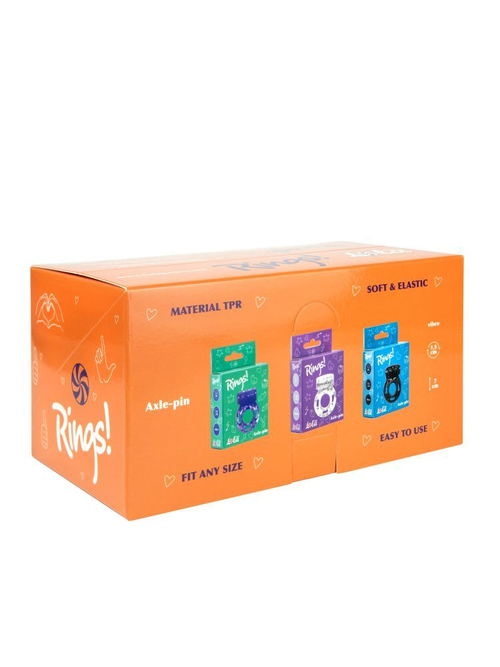 Эрекционные кольца Lola Games Axle-pin – набор 12 шт с вибрацией