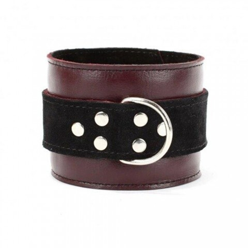 Наручники из натуральной кожи бордо