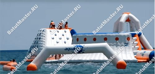 Надувной аквапарк на воде «Планета Аквадром» 30×30×6 м