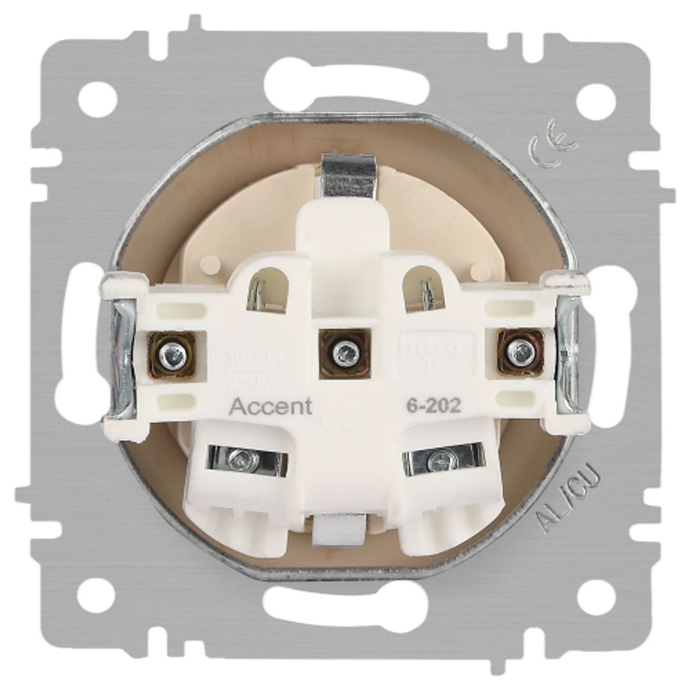 Розетка Intro Accent 6-202-04 2P+E Schuko 16А-250В IP20 СУ AL/CU шампань