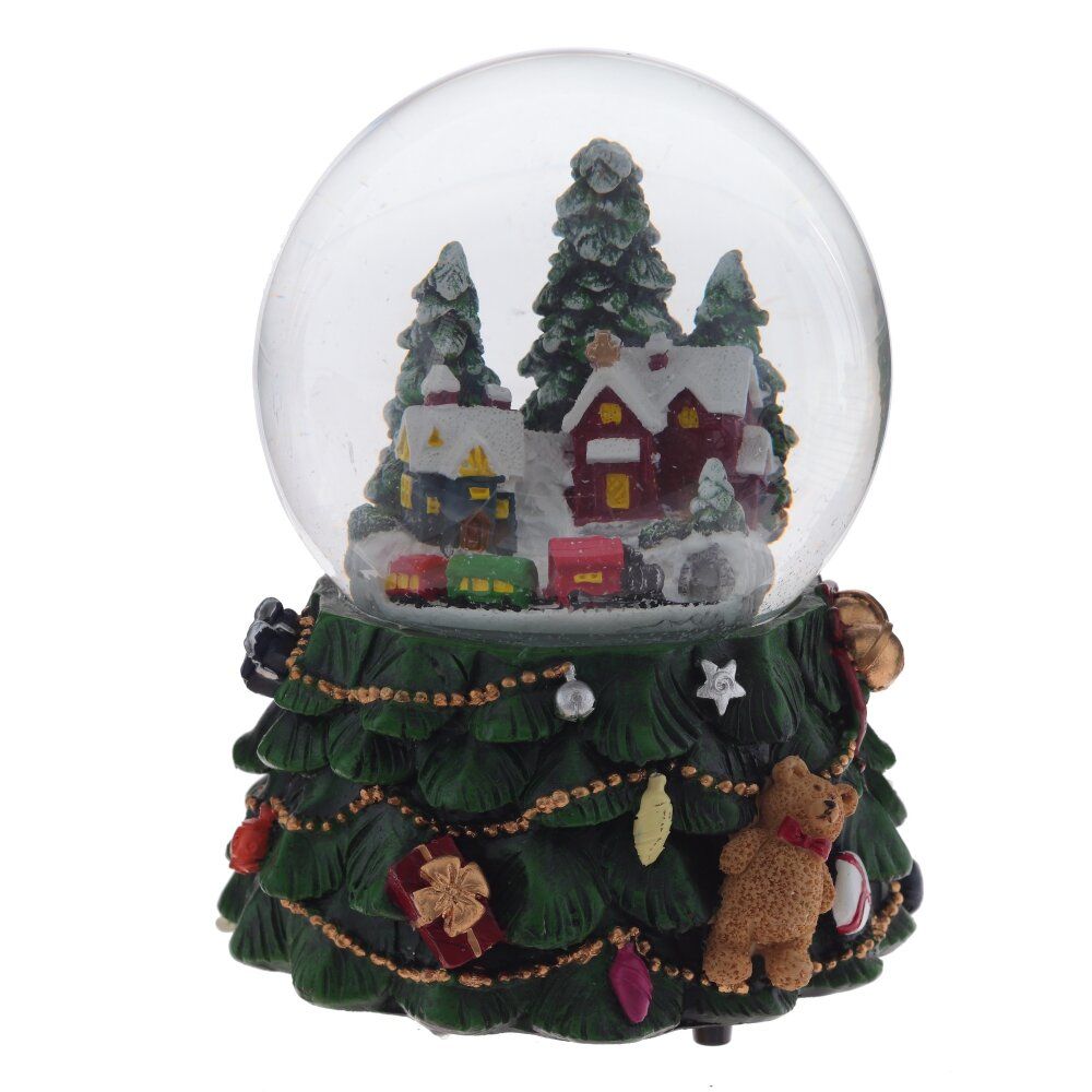 GAEM Фигурка декор в стекл шаре "Домики" (подсв, муз, вьюга, AAAх3 н/п), D 9.5 см, L11,5 W11,5 H15,5 см