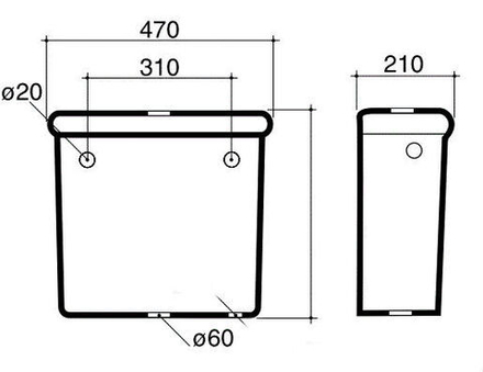 Бачок для унитаза-компакт Disegno Ceramica Paolina, белый 7007 B