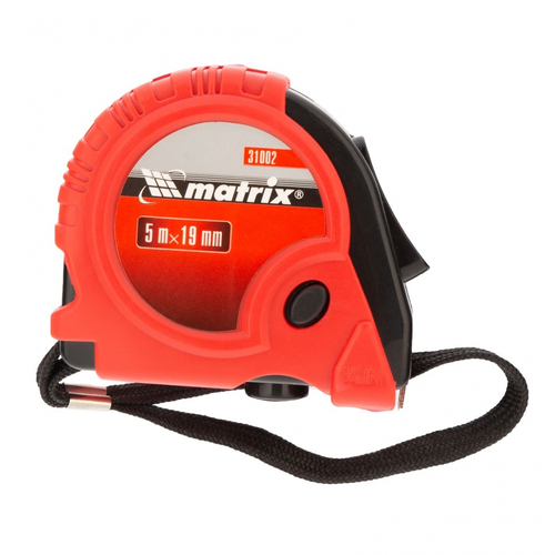 31002 Рулетка Rubber, 5м*19мм, обрезиненный корпус// Matrix
