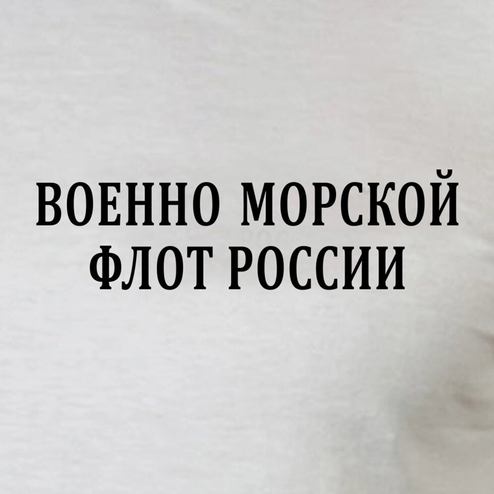 Белая однотонная футболка ВМФ