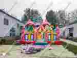 Коммерческий надувной батут "Парк развлечений 2" 12*7*7 м без фигуры клоуна