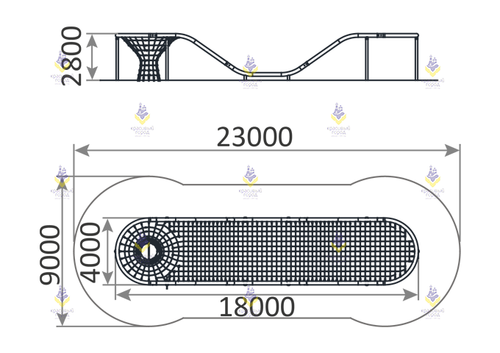 Канатная конструкция «Каньон» тип-2