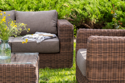 "Барселона" лаунж-зона из искусственного ротанга, цвет коричневый