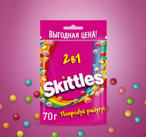 ДРАЖЕ SKITTLES 2В1 70ГР