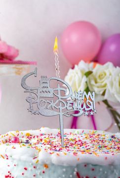 Свеча - топпер "С Днём рождения"