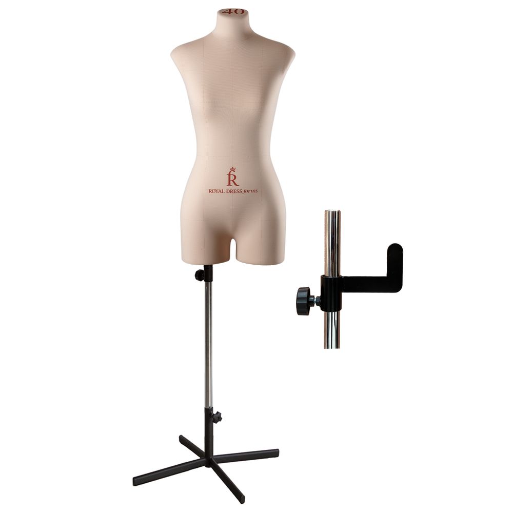 Манекен портновский женский Виктория, тип фигуры Прямоугольник, комплект Премиум, размер 44, цвет бежевый, в комплекте подставка «Звезда» и магнит-трафарет