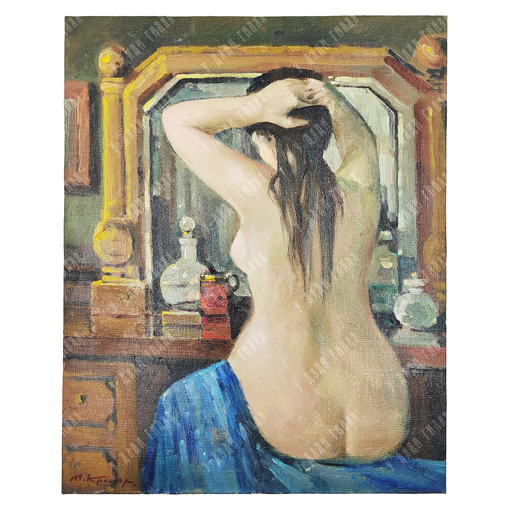 Кремер М. У зеркала. Холст, масло. 2-я пол. XX века.