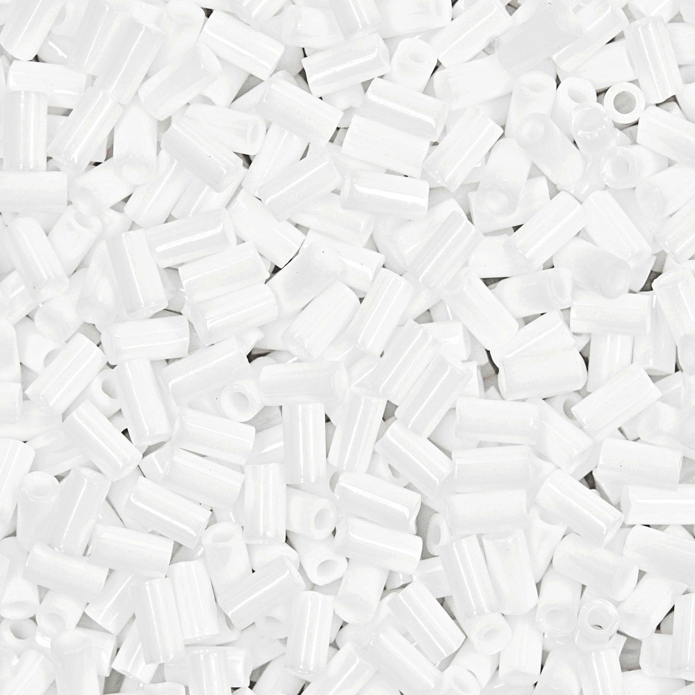 Японский бисер TOHO Bugle (стеклярус) 3mm (№41), непрозрачный глянцевый