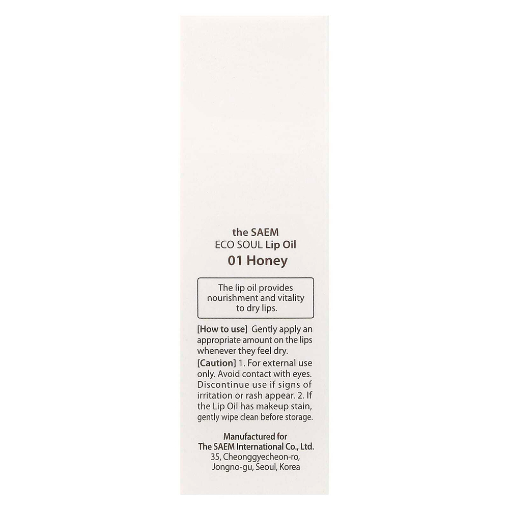 The Saem, Eco Soul Lip Oil, 01 с медом, 0,2 жидк. унц.