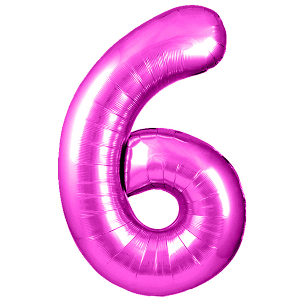 Цифра 6 розовый 40” г83