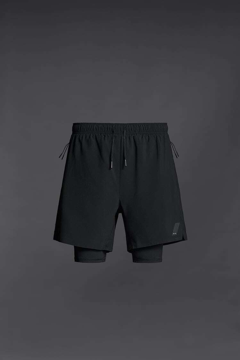 ZARA СПОРТИВНЫЕ ШОРТЫ 2-В-1, ЧЕРНЫЙ