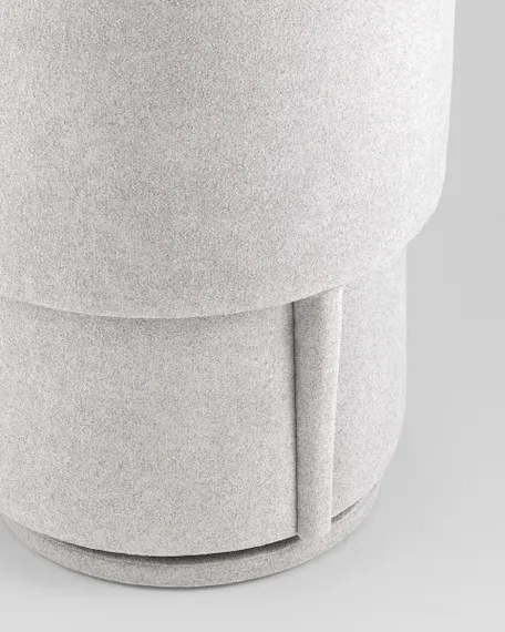 Пуф-трансформер Таунсвилл вращающийся с ящиком букле светло-серый